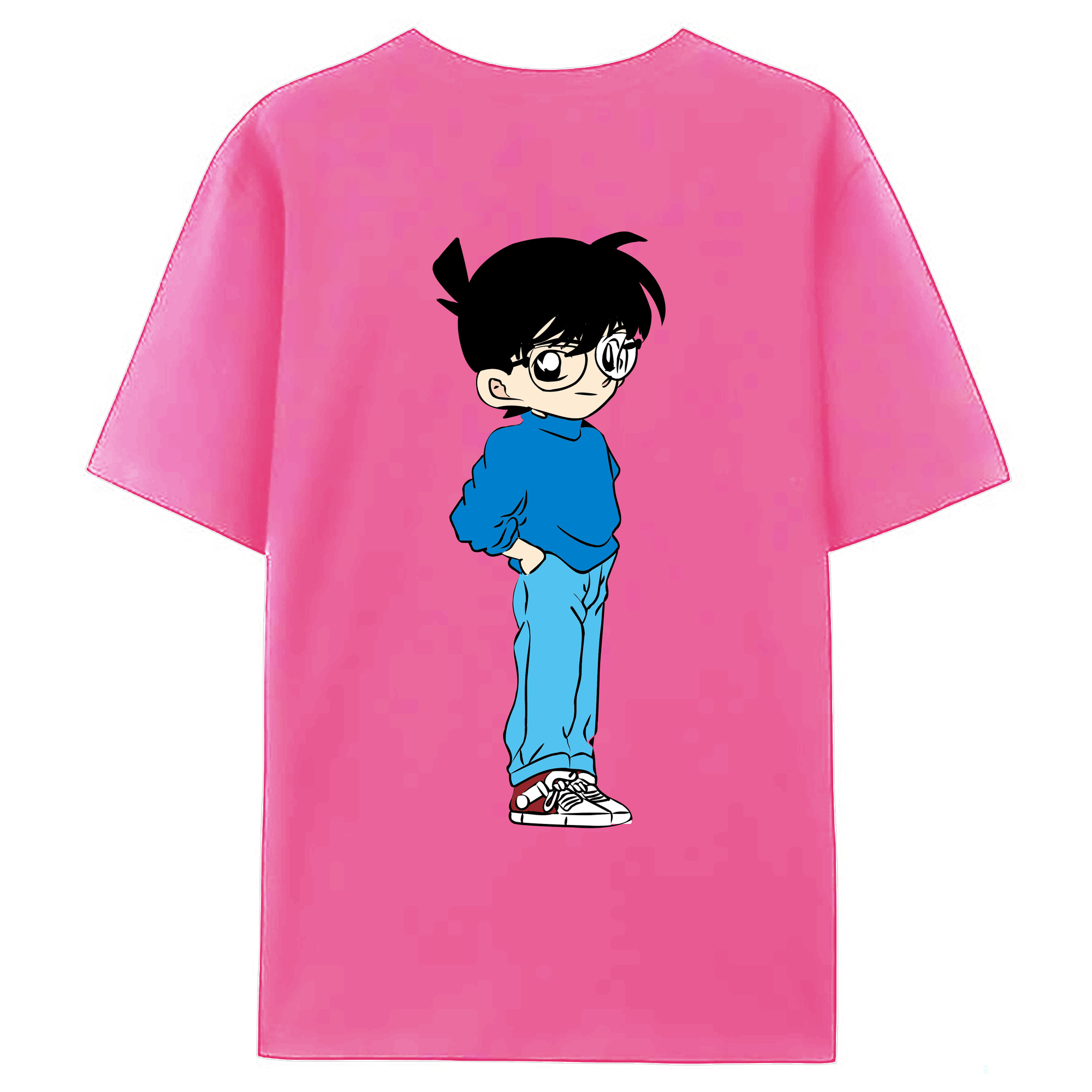 （画像用） 名探偵コナン 江戸川 コナン Detective Conan Conan Edogawa レディース半袖Tシャツ(バックプリント)